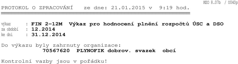hodnocení plnění rozpočtů ÚSC a DSO 12.