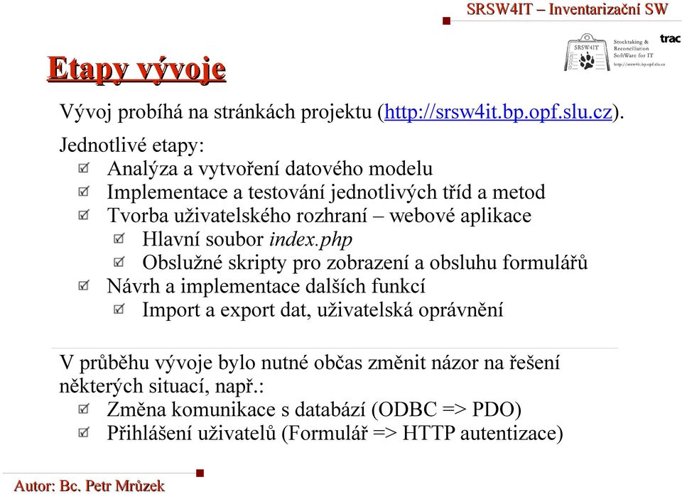 webové aplikace Hlavní soubor index.
