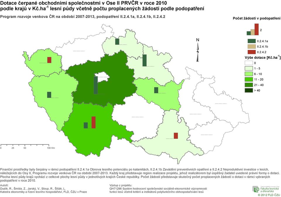 ha -1 ] 1-5 6-1 11-2 21-4 > 4 25 5 1 Km náležejících do Osy II, Programu rozvoje venkova ČR na období 27-213.