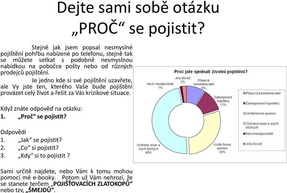 různých prodejců pojištění.