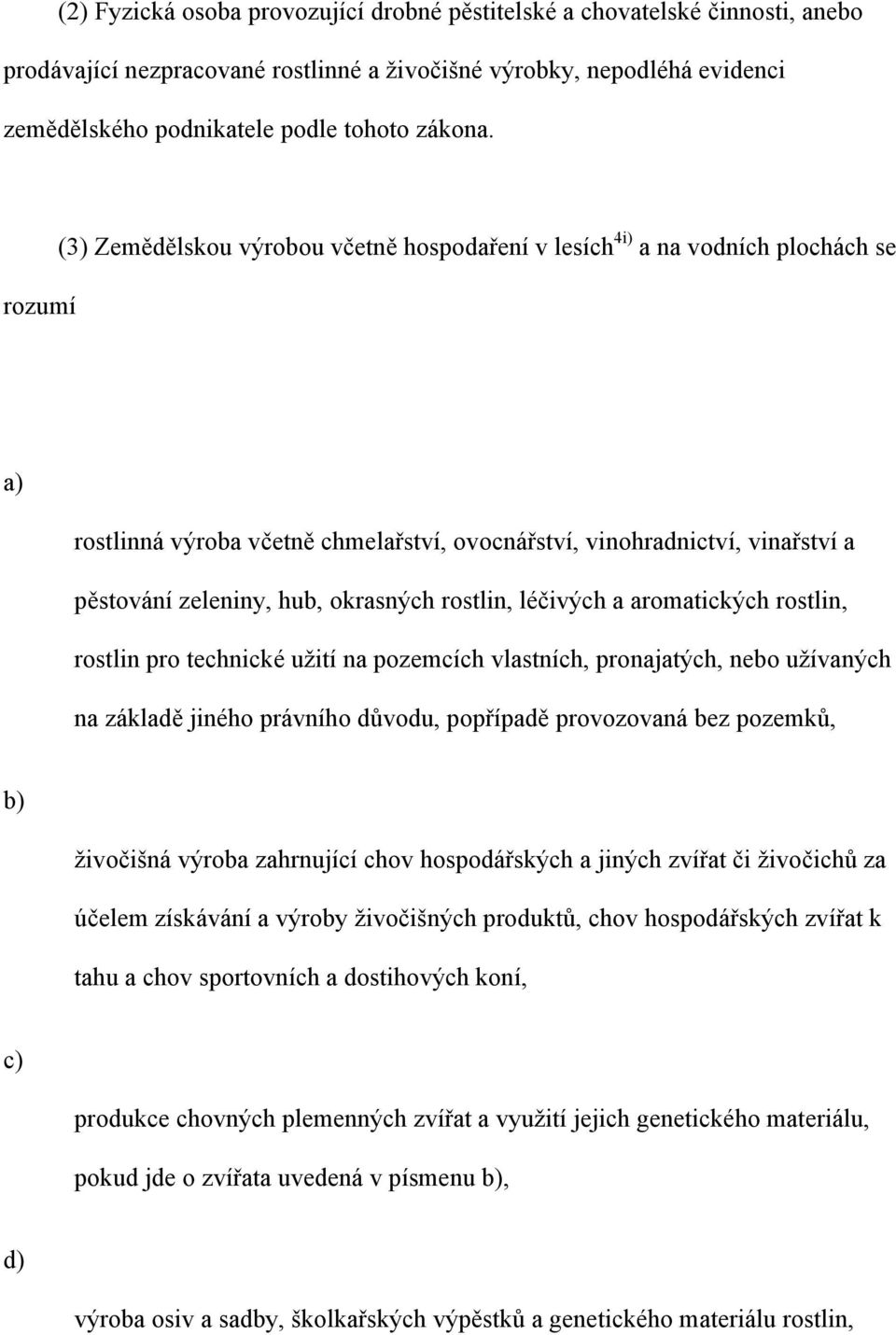 okrasných rostlin, léčivých a aromatických rostlin, rostlin pro technické užití na pozemcích vlastních, pronajatých, nebo užívaných na základě jiného právního důvodu, popřípadě provozovaná bez