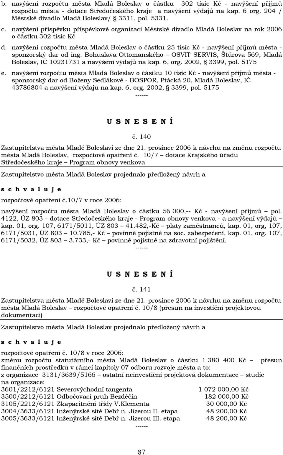 navýšení rozpočtu města Mladá Boleslav o částku 25 tisíc Kč - navýšení příjmů města - sponzorský dar od ing.