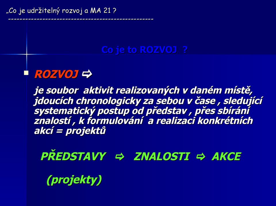 chronologicky za sebou v čase, sledující systematický postup od představ,