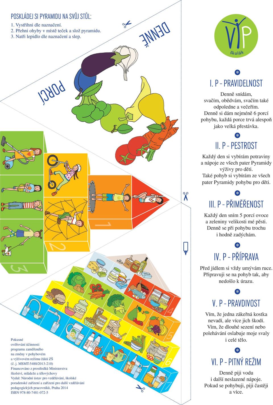 P - PESTROST KaÏd den si vybírám potraviny a nápoje ze v ech pater Pyramidy v Ïivy pro dûti. Také pohyb si vybírám ze v ech pater Pyramidy pohybu pro dûti. III.