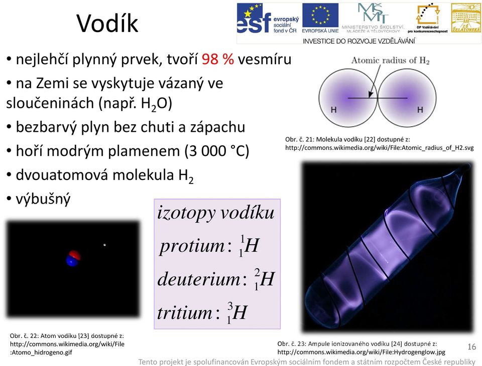 22: Atom vodíku [23] dostupné z: http://commons.wikimedia.org/wiki/file :Atomo_hidrogeno.
