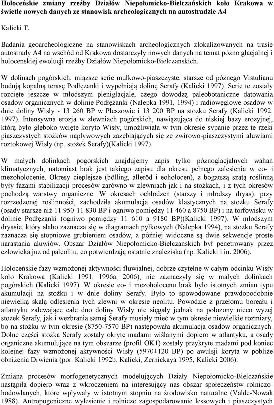 rzeźby Działów Niepołomicko-Bielczanskich.