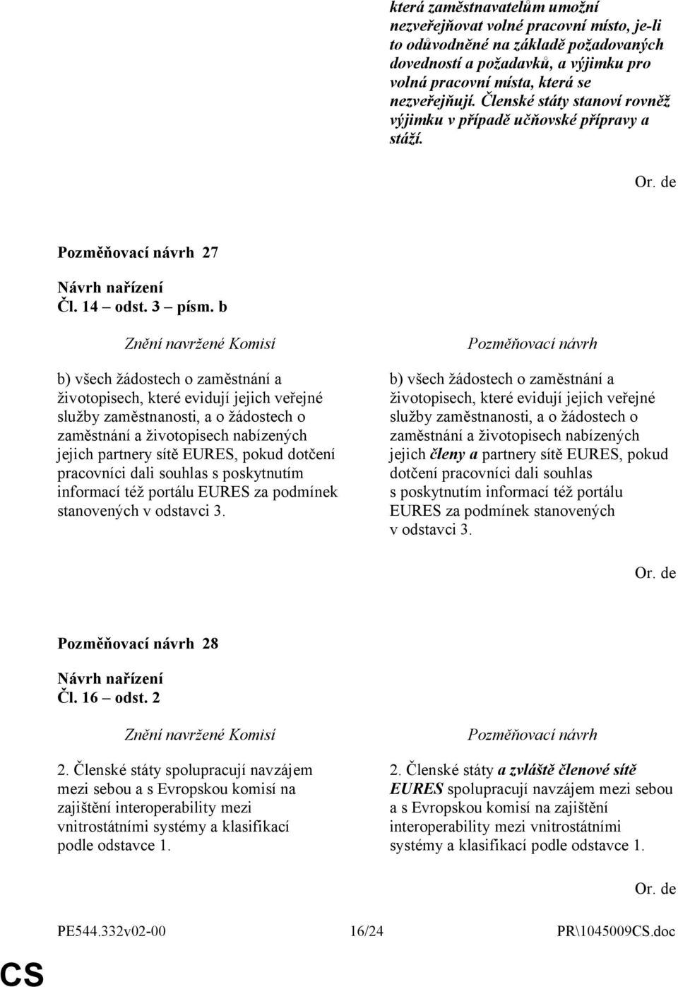 b b) všech žádostech o zaměstnání a životopisech, které evidují jejich veřejné služby zaměstnanosti, a o žádostech o zaměstnání a životopisech nabízených jejich partnery sítě EURES, pokud dotčení