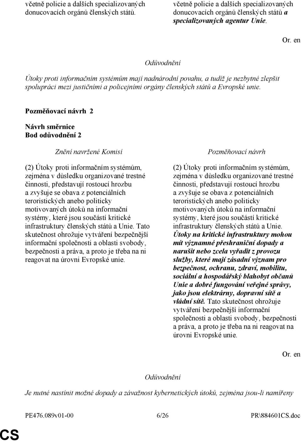 2 Bod odůvodnění 2 (2) Útoky proti informačním systémům, zejména v důsledku organizované trestné činnosti, představují rostoucí hrozbu a zvyšuje se obava z potenciálních teroristických anebo