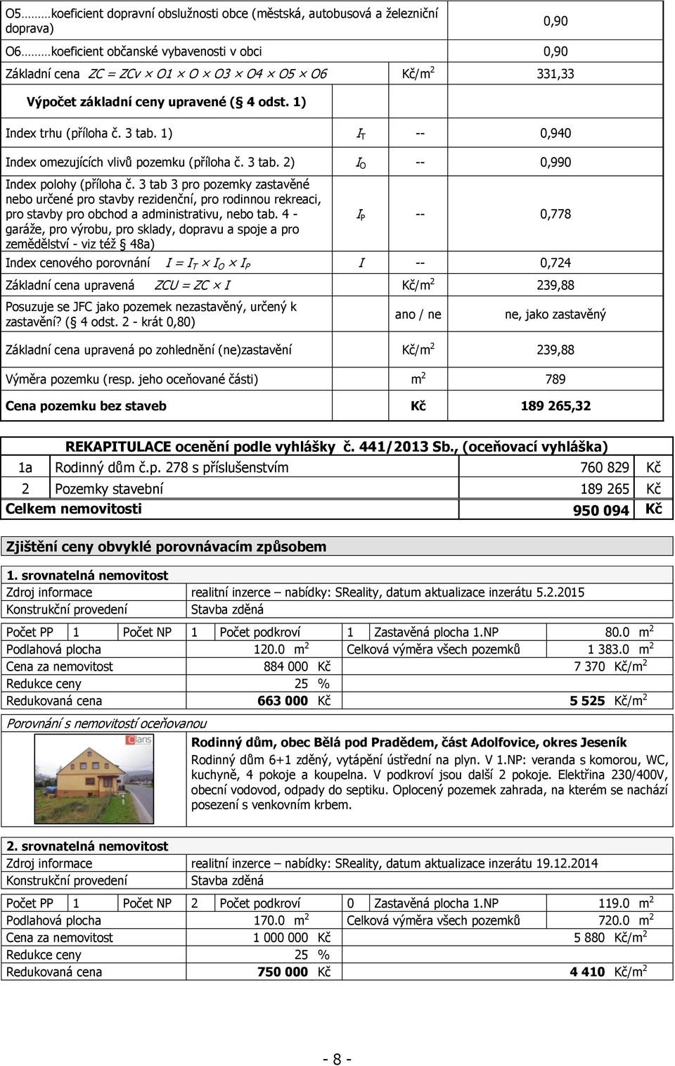 3 tab 3 pro pozemky zastavěné nebo určené pro stavby rezidenční, pro rodinnou rekreaci, pro stavby pro obchod a administrativu, nebo tab.
