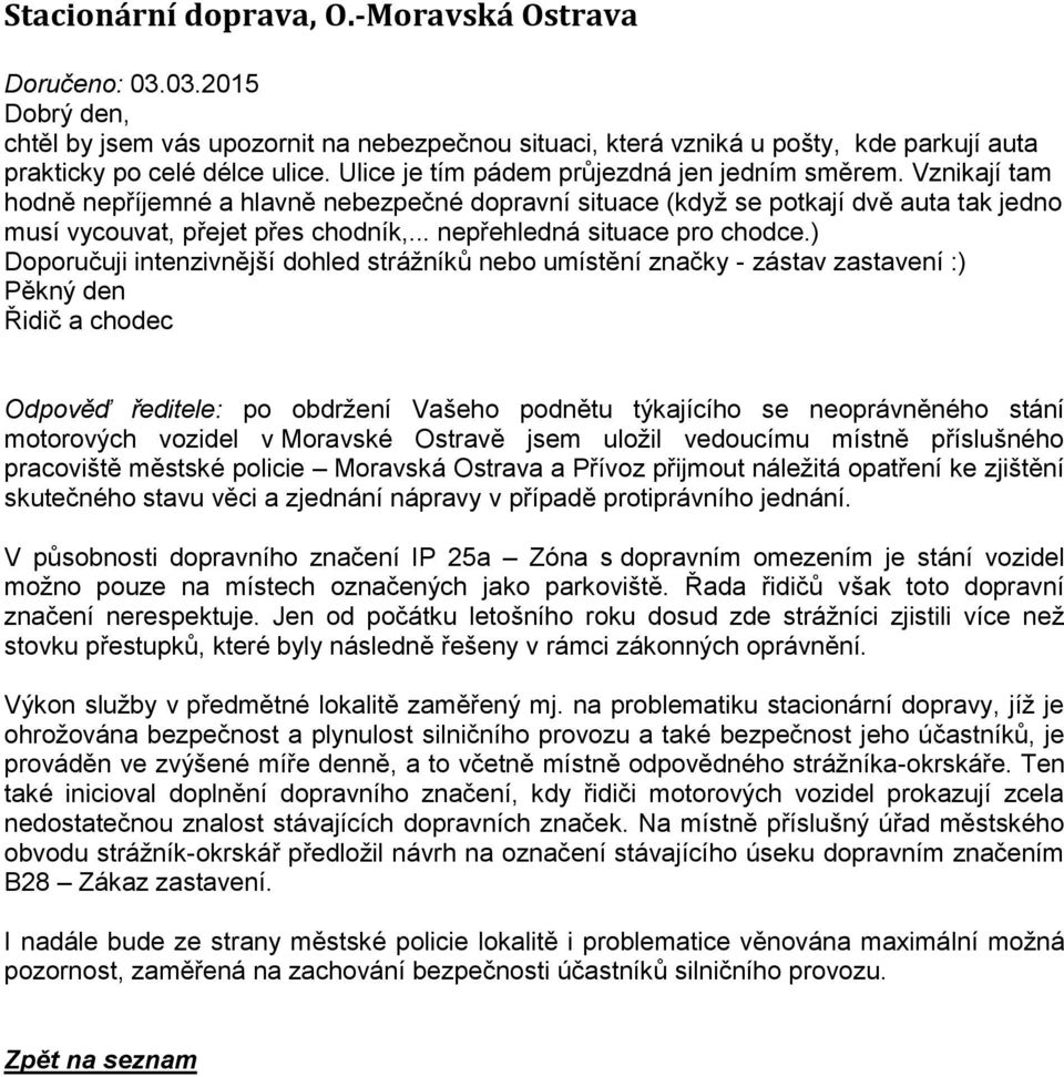 .. nepřehledná situace pro chodce.