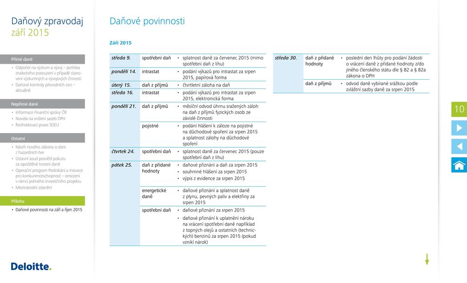 intrastat podání výkazů pro intrastat za srpen 2015, elektronická forma pondělí 21.