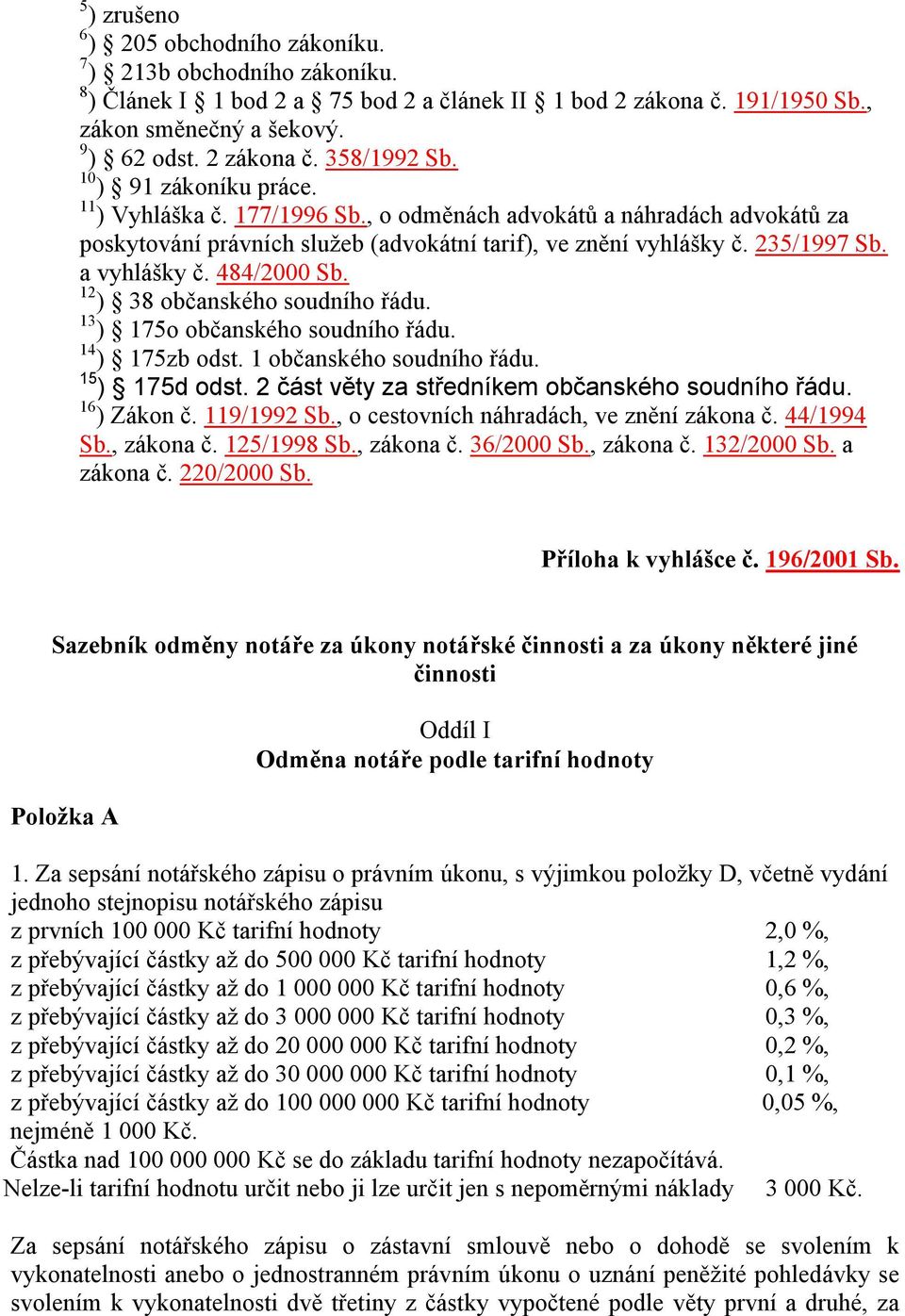 484/2000 Sb. 12 ) 38 občanského soudního řádu. 13 ) 175o občanského soudního řádu. 14 ) 175zb odst. 1 občanského soudního řádu. 15 ) 175d odst. 2 část věty za středníkem občanského soudního řádu.