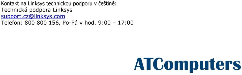 podpora Linksys support.cz@linksys.