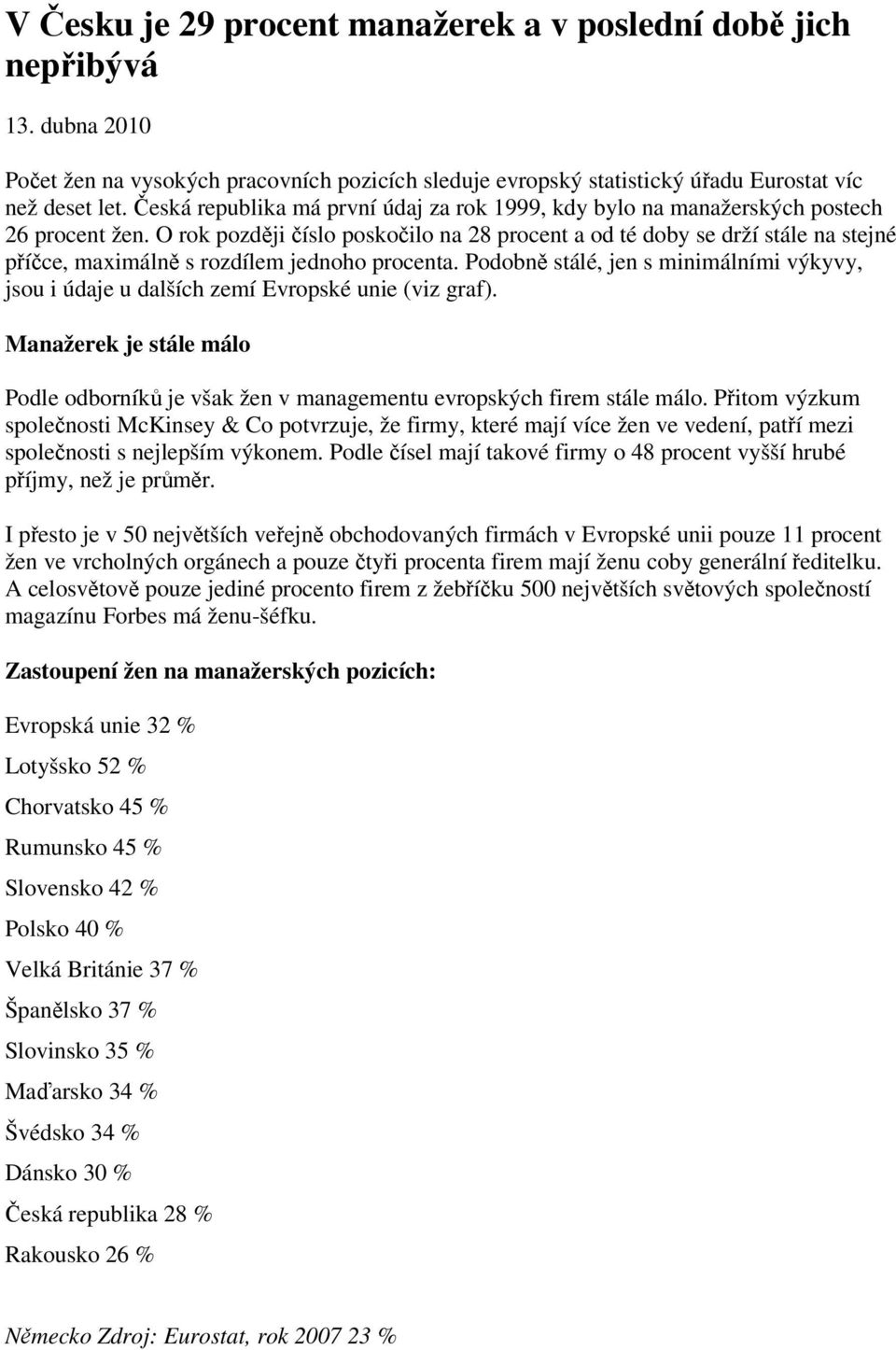 O rok pozdji íslo poskoilo na 28 procent a od té doby se drží stále na stejné píce, maximáln s rozdílem jednoho procenta.