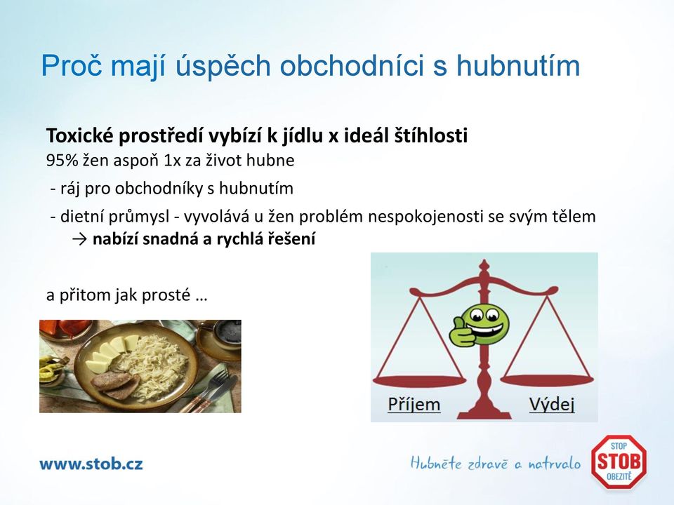 obchodníky s hubnutím - dietní průmysl - vyvolává u žen problém