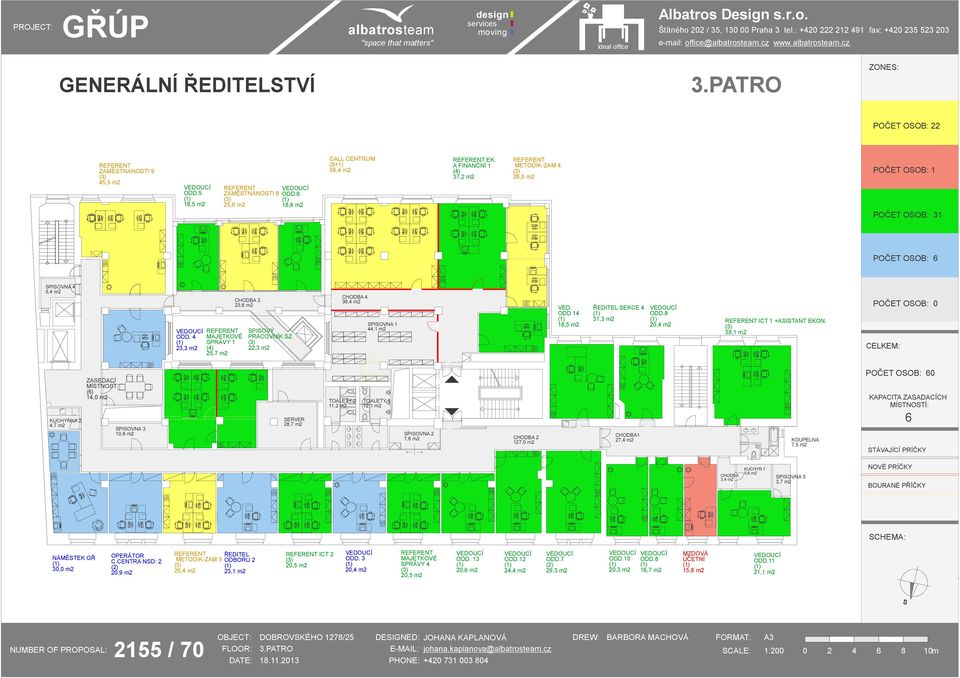 4 23,3 m2 MAJETKOVÉ PRÁVY 1 25,7 m2 CHODBA 3 23,6 m2 PIOVÝ PRACOVNÍK Z 22,3 m2 CHODBA 4 36,4 m2 PIOVNA 1 44,1 m2 VED. ODD 14 18,5 m2 EKCE 4 31,3 m2 ODD.8 20,4 m2 ICT 1 +AITANT EKON.