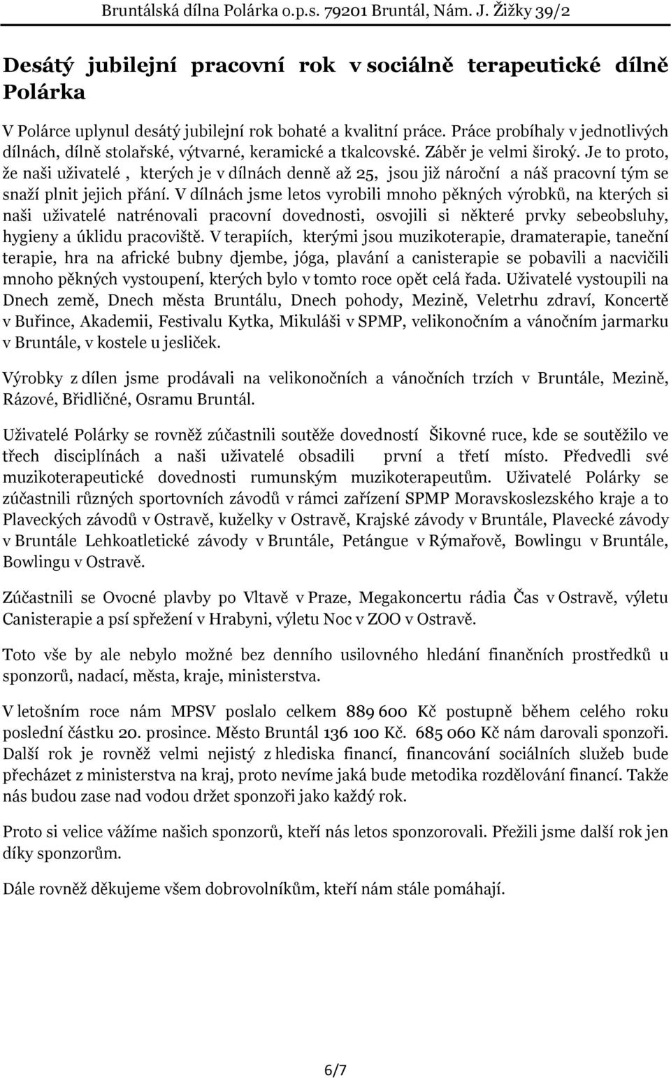 Je to proto, že naši uživatelé, kterých je v dílnách denně až 25, jsou již nároční a náš pracovní tým se snaží plnit jejich přání.