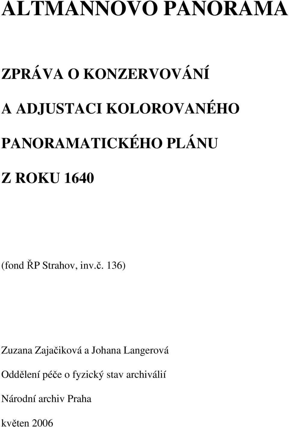 Strahov, inv.č.
