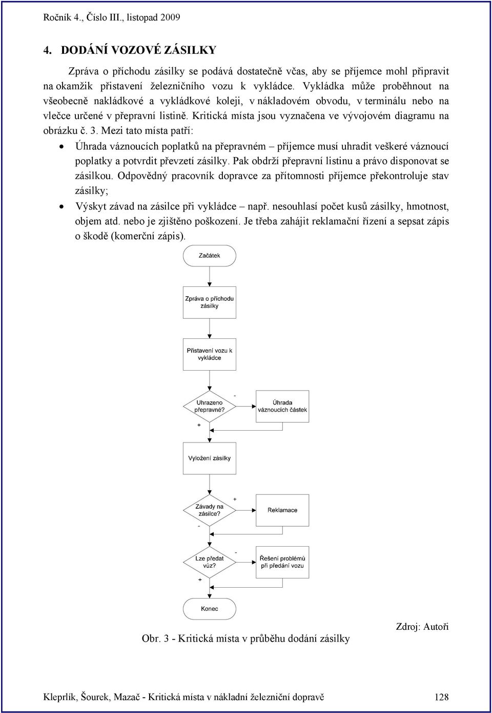 Kritická místa jsou vyznačena ve vývojovém diagramu na obrázku č. 3.