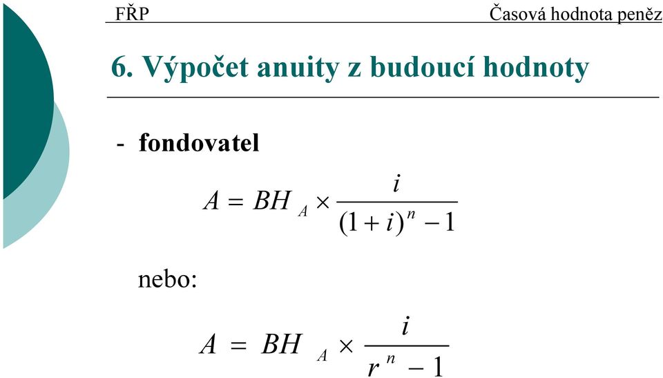 budoucí hodoty -