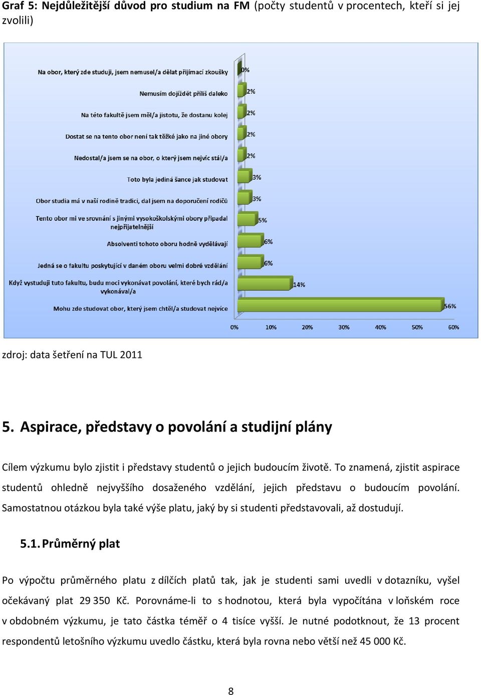 To znamená, zjistit aspirace studentů ohledně nejvyššího dosaženého vzdělání, jejich představu o budoucím povolání.