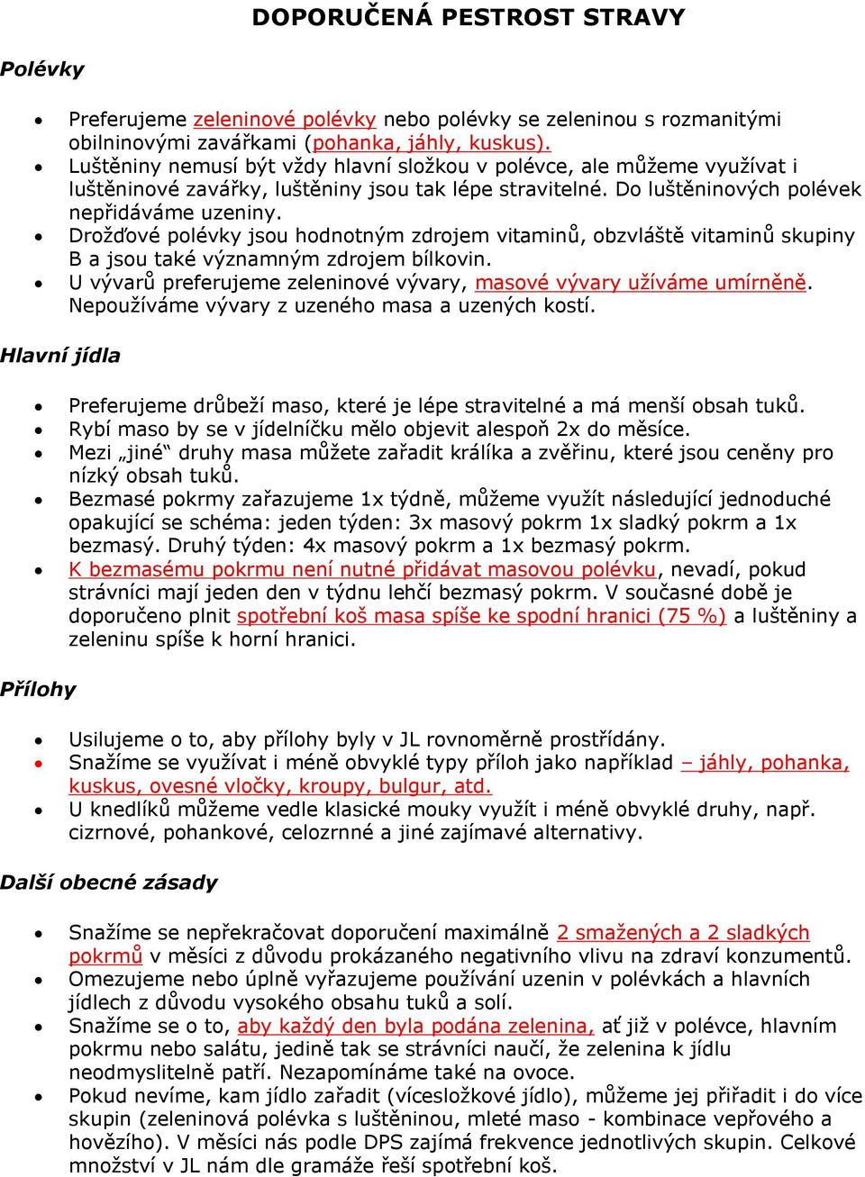 Drožďové polévky jsou hodnotným zdrojem vitaminů, obzvláště vitaminů skupiny B a jsou také významným zdrojem bílkovin. U vývarů preferujeme zeleninové vývary, masové vývary užíváme umírněně.