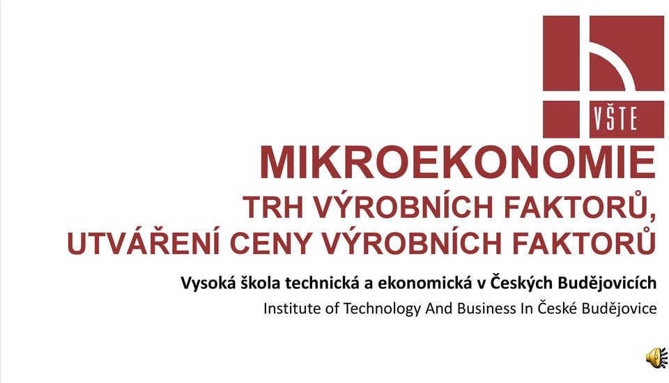 a ekonomická v Českých Budějovicích Institute