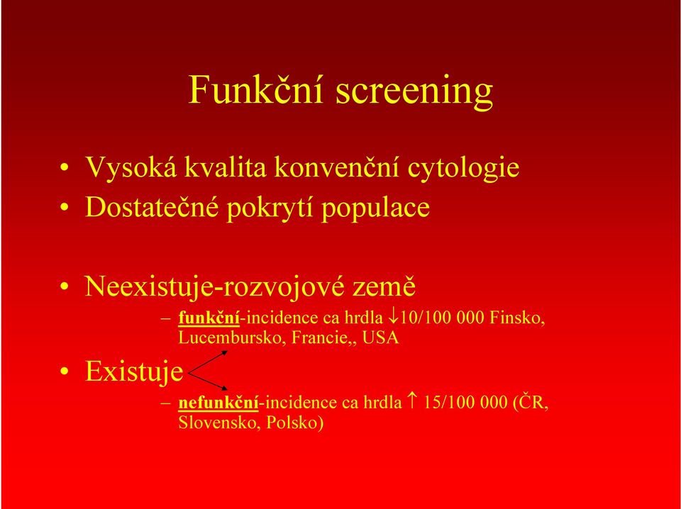 funkční-incidence ca hrdla 10/100 000 Finsko, Lucembursko,