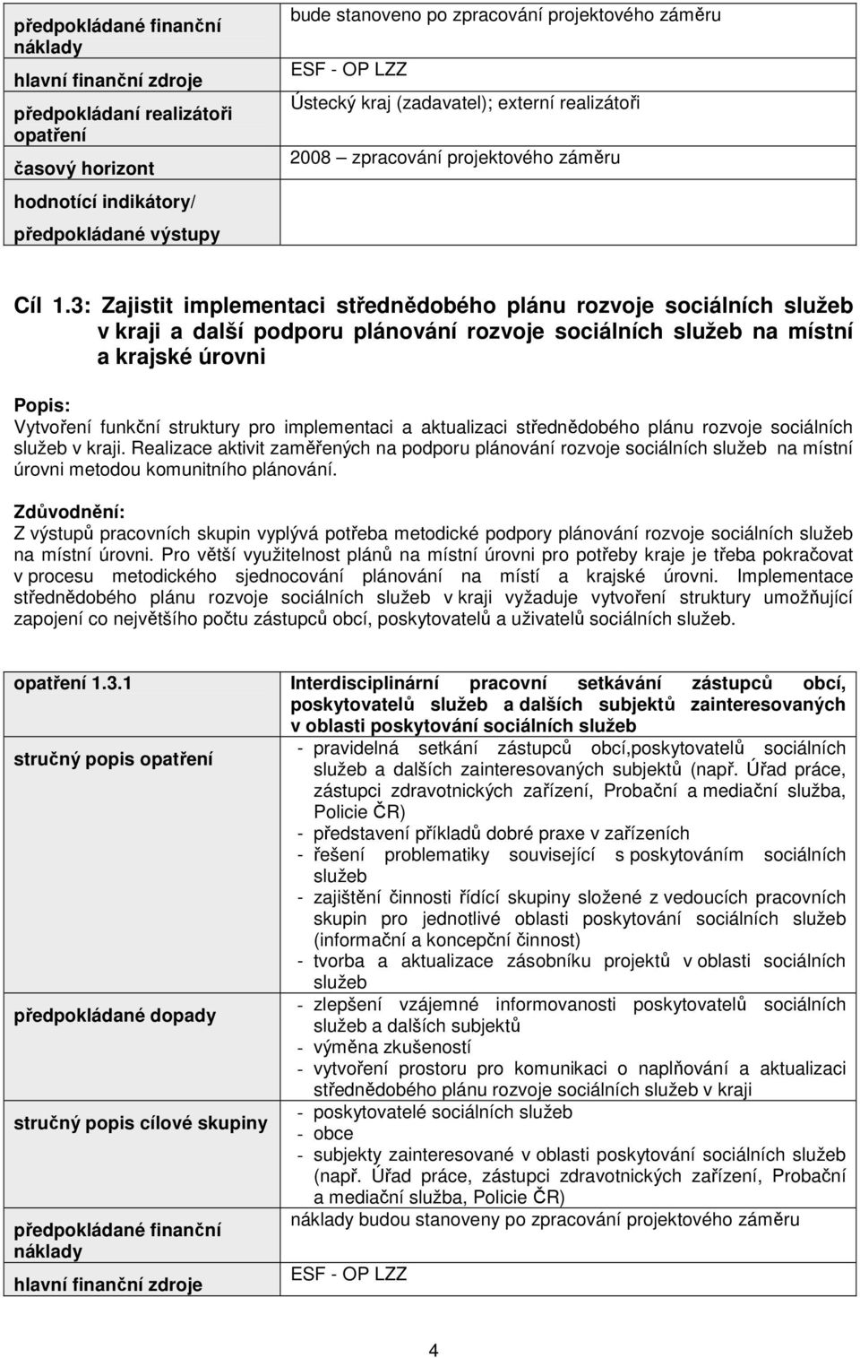 implementaci a aktualizaci střednědobého plánu rozvoje sociálních služeb v kraji.
