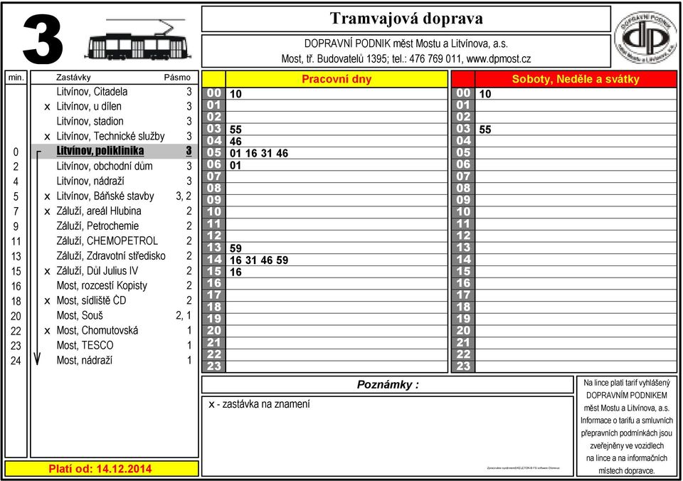 DOPRAVNÍ PODNIK Most, tř.