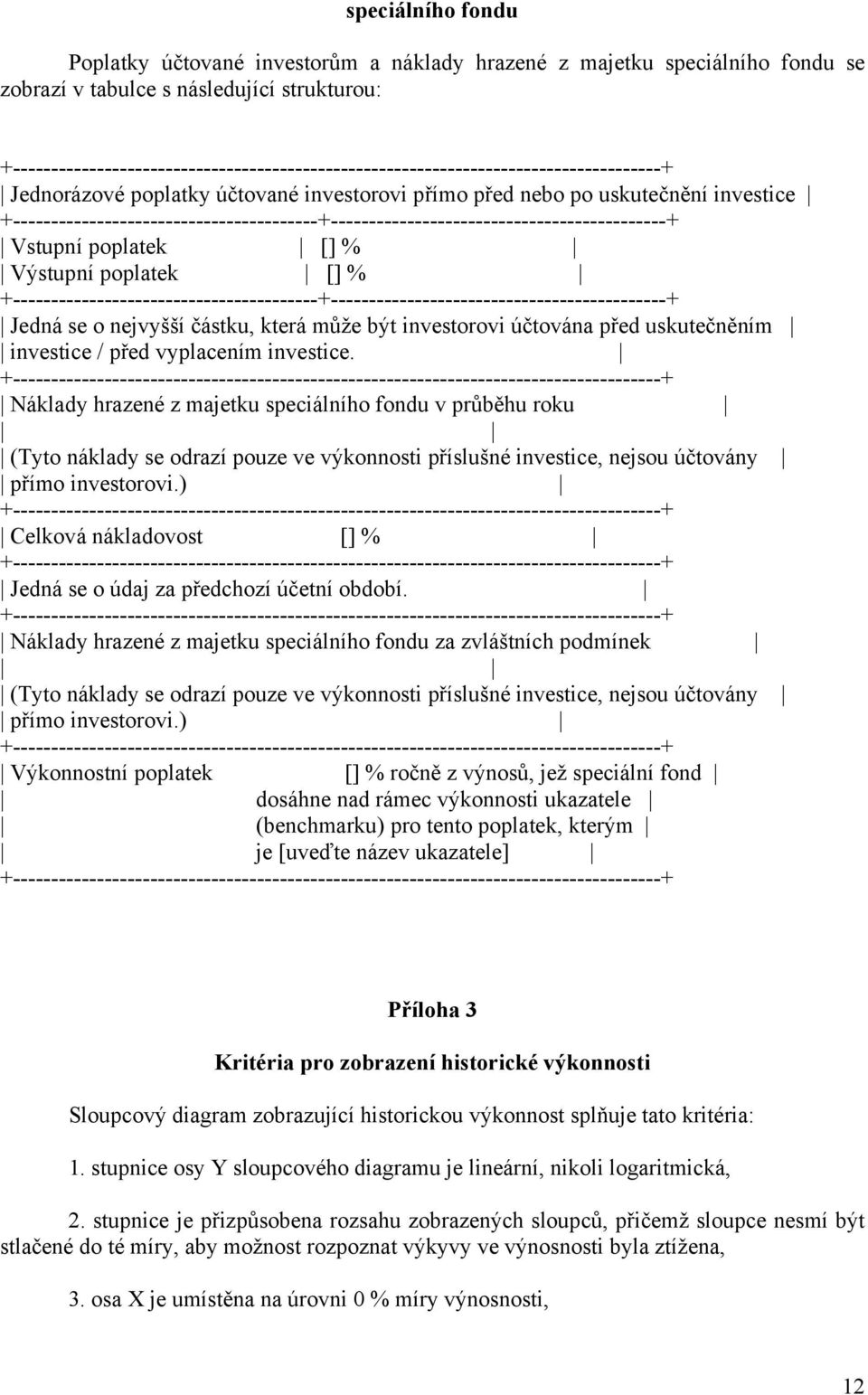 +----------------------------------------+--------------------------------------------+ Jedná se o nejvyšší částku, která může být investorovi účtována před uskutečněním investice / před vyplacením