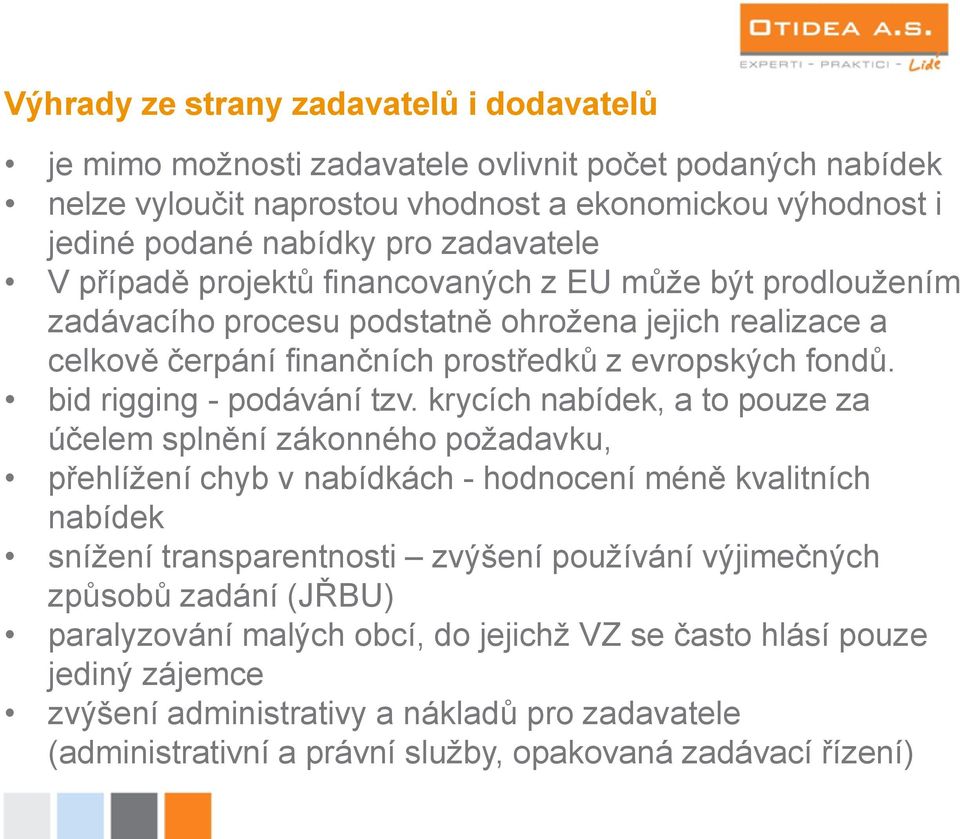 bid rigging - podávání tzv.