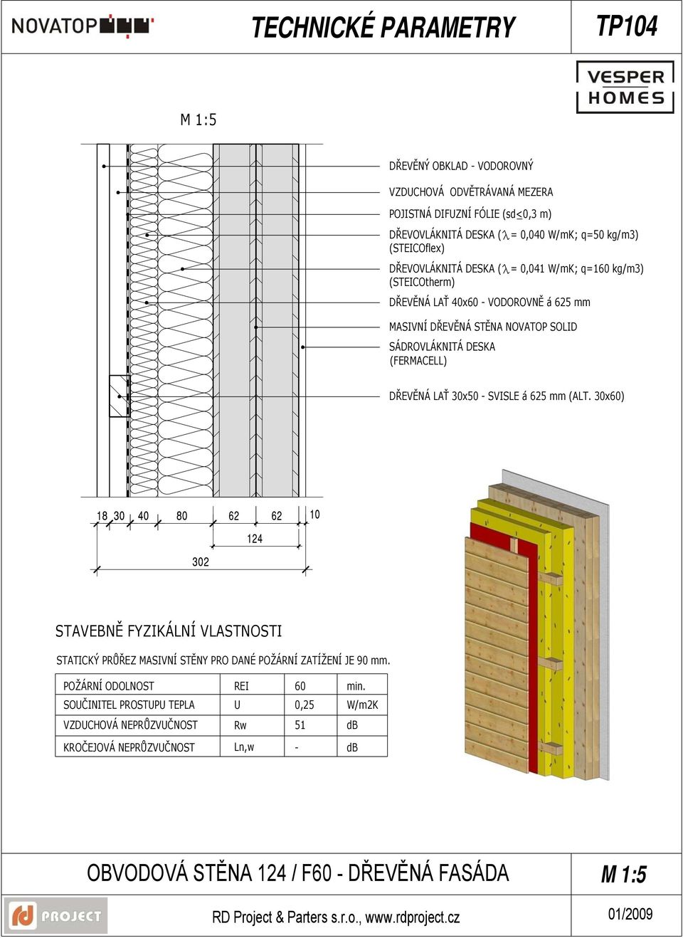 VODOROVNĚ á 625 mm DŘEVĚNÁ LAŤ 30x50 - SVISLE á 625 mm (ALT.