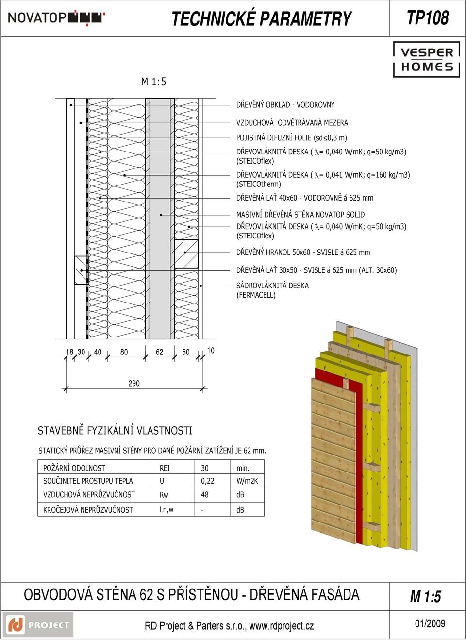 DŘEVĚNÝ HRANOL 50x60 - SVISLE á 625 mm DŘEVĚNÁ LAŤ 30x50 - SVISLE á 625 mm (ALT.