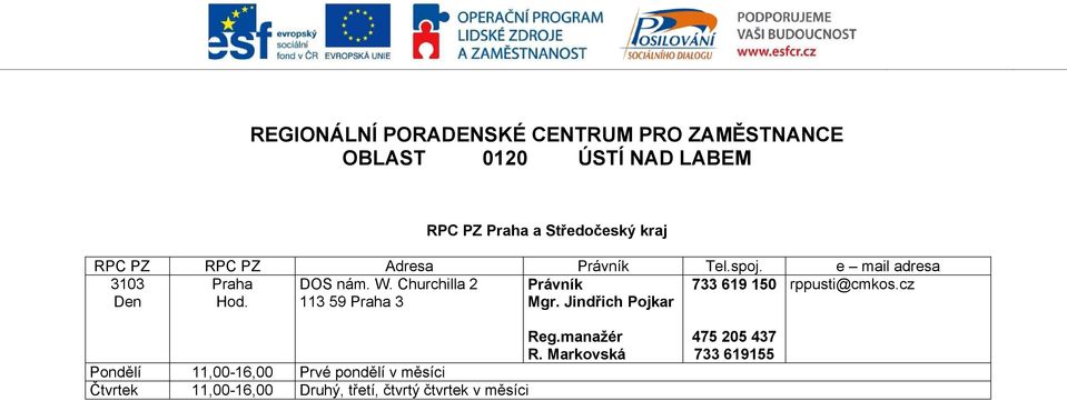 cz Den Hod. 113 59 Praha 3 Mgr. Jindřich Pojkar Reg.manažér R.