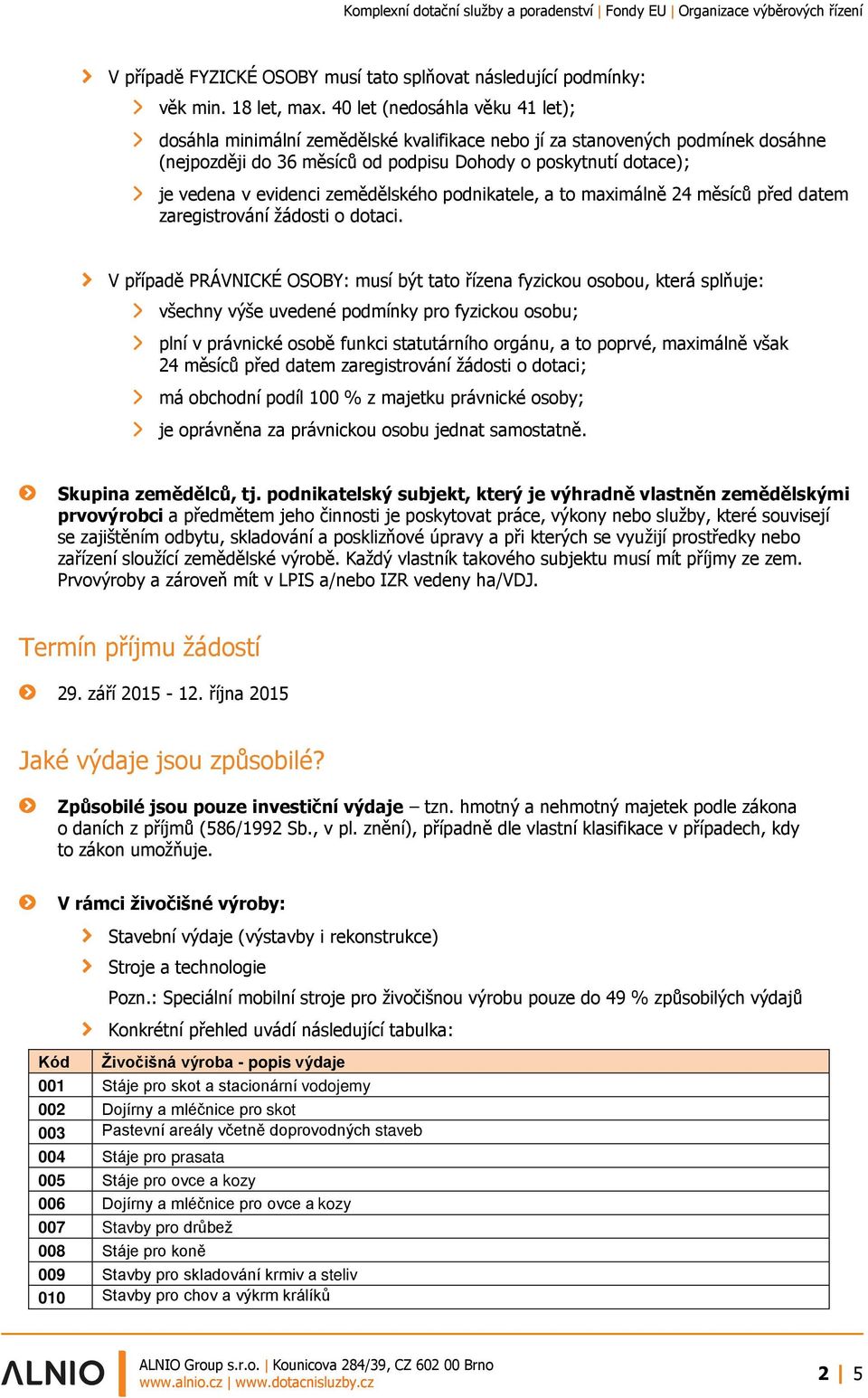 zemědělského podnikatele, a to maximálně 24 měsíců před datem zaregistrování žádosti o dotaci.