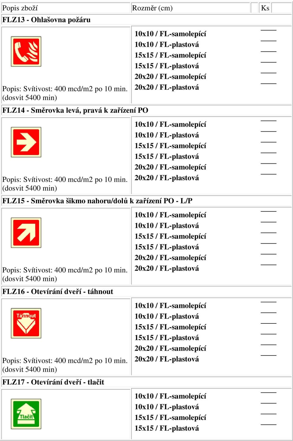 FLZ15 - Směrovka šikmo nahoru/dolů k zařízení PO - L/P min.