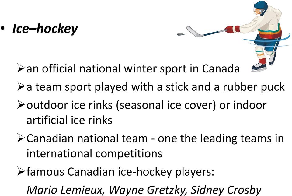 artificial ice rinks Canadian national team -one the leading teams in