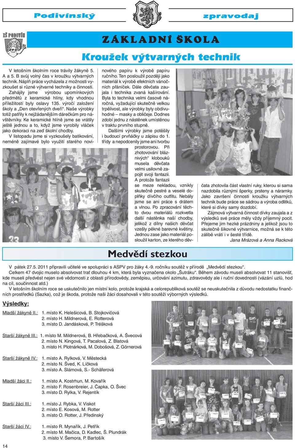 výročí založení školy a Den otevřených dveří. Naše výrobky totiž patřily k nejžádanějším dárečkům pro návštěvníky.