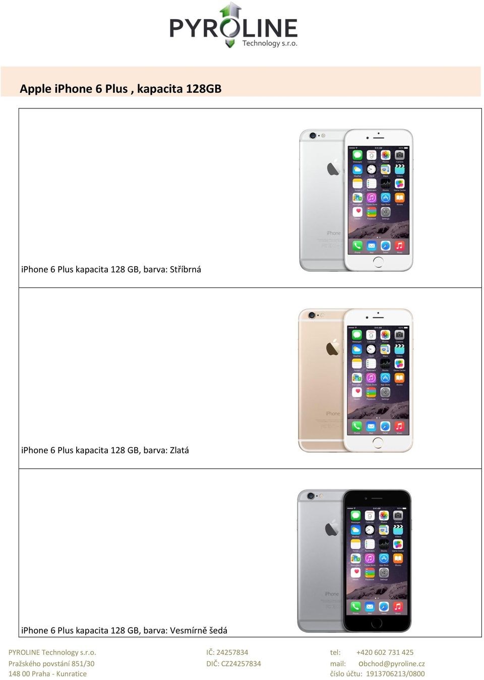 6 Plus kapacita 128 GB, barva: Zlatá iphone