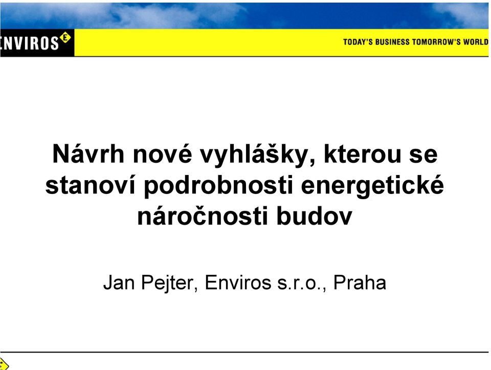 energetické náročnosti budov