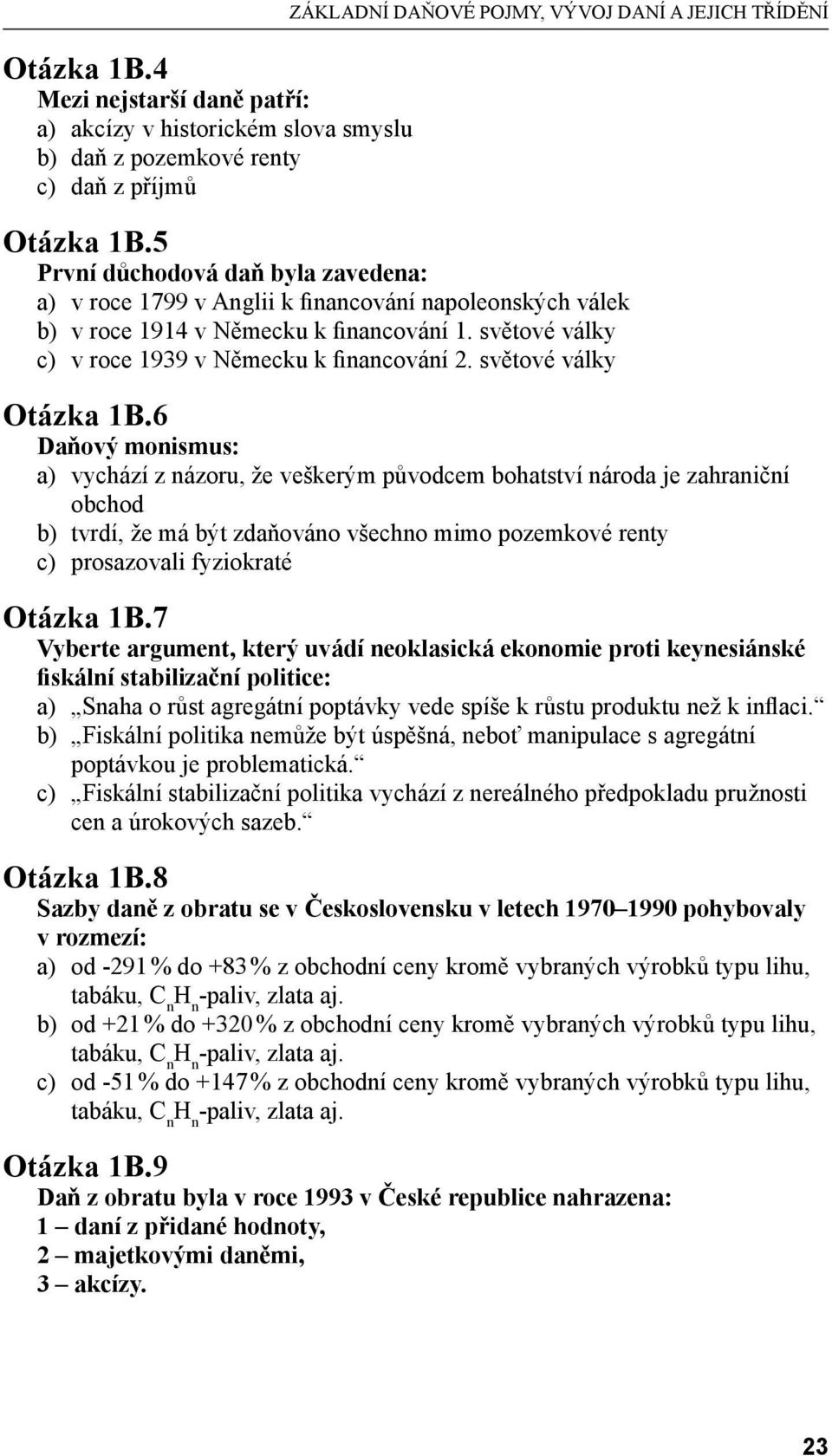 světové války Otázka 1B.