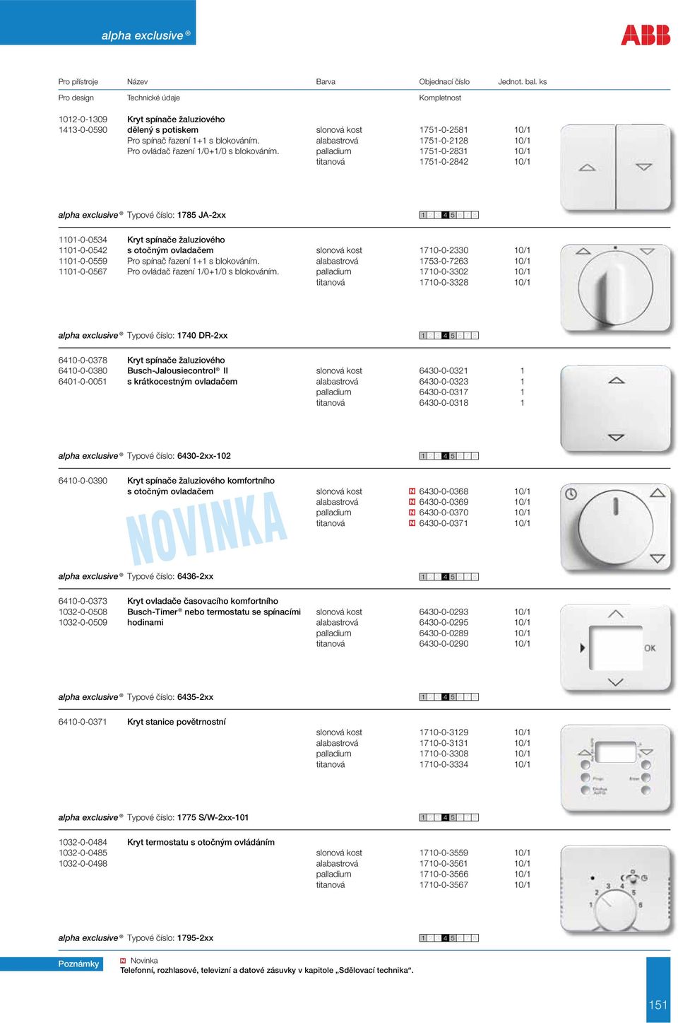 palladium 1751-0-2831 10/1 titanová 1751-0-2842 10/1 alpha exclusive Typové číslo: 1785 JA-2xx 1101-0-0534 Kryt spínače žaluziového 1101-0-0542 s otočným ovladačem slonová kost 1710-0-2330 10/1