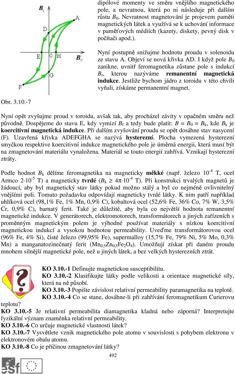 Objví s nová křivka D. I když pol B 0 zanikn, uvnitř froagntika zůstan pol s indukcí B r, ktrou nazývá ranntní agntická indukc. Jstliž bycho jádro z toroidu v této chvíli vyňali, získá pranntní agnt.