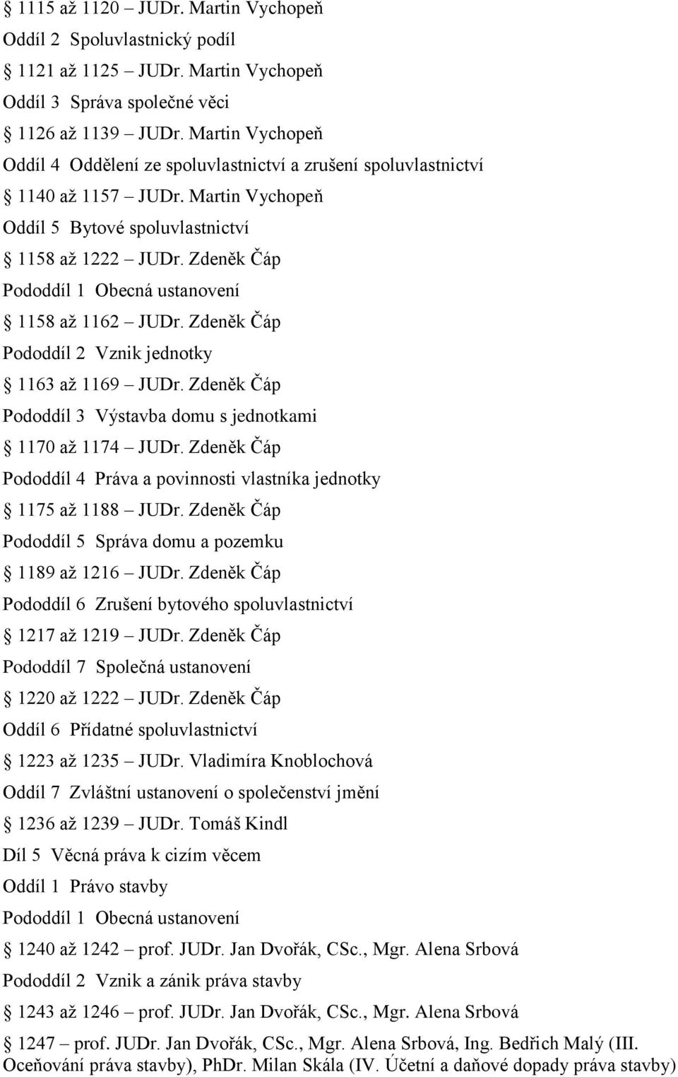 Zdeněk Čáp Pododdíl 2 Vznik jednotky 1163 až 1169 JUDr. Zdeněk Čáp Pododdíl 3 Výstavba domu s jednotkami 1170 až 1174 JUDr.