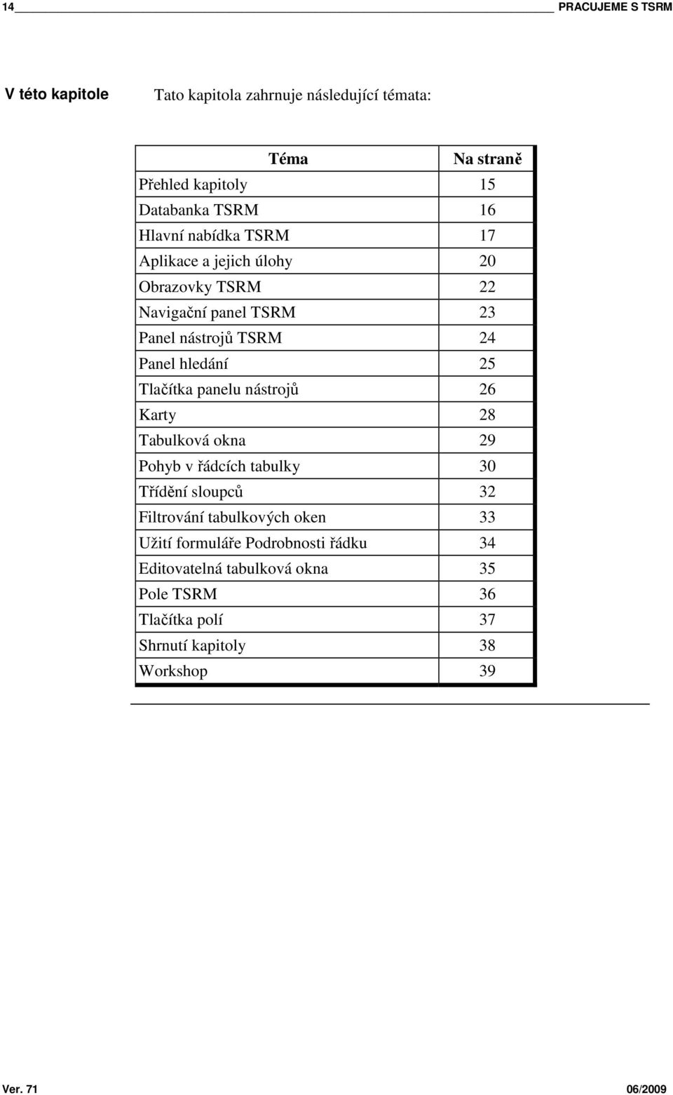 Tlačítka panelu nástrojů 26 Karty 28 Tabulková okna 29 Pohyb v řádcích tabulky 30 Třídění sloupců 32 Filtrování tabulkových oken 33