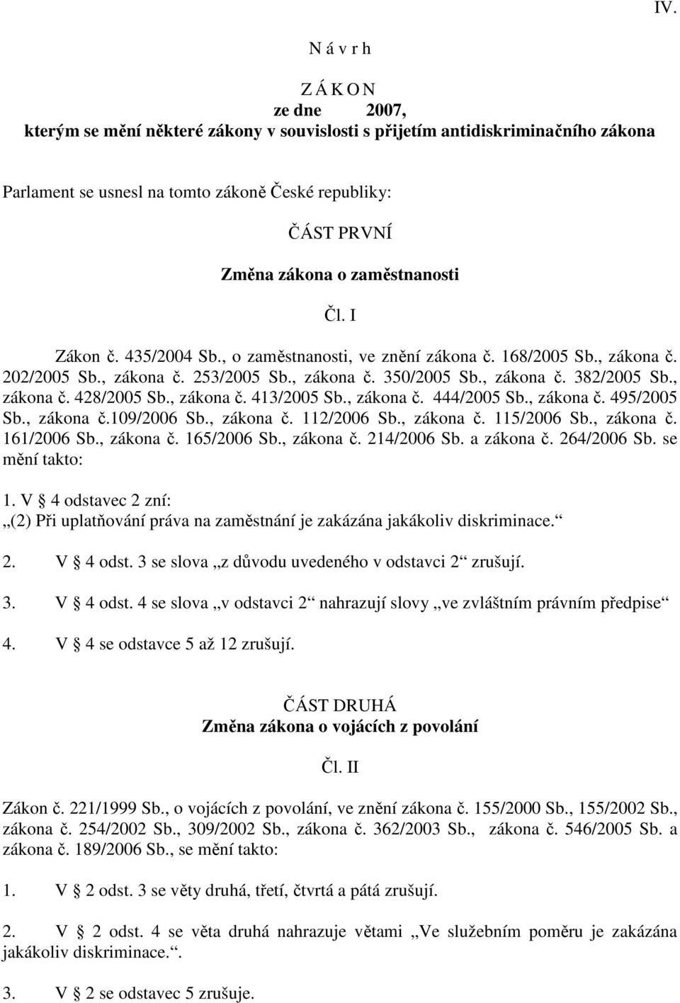 , zákona č. 413/2005 Sb., zákona č. 444/2005 Sb., zákona č. 495/2005 Sb., zákona č.109/2006 Sb., zákona č. 112/2006 Sb., zákona č. 115/2006 Sb., zákona č. 161/2006 Sb., zákona č. 165/2006 Sb.