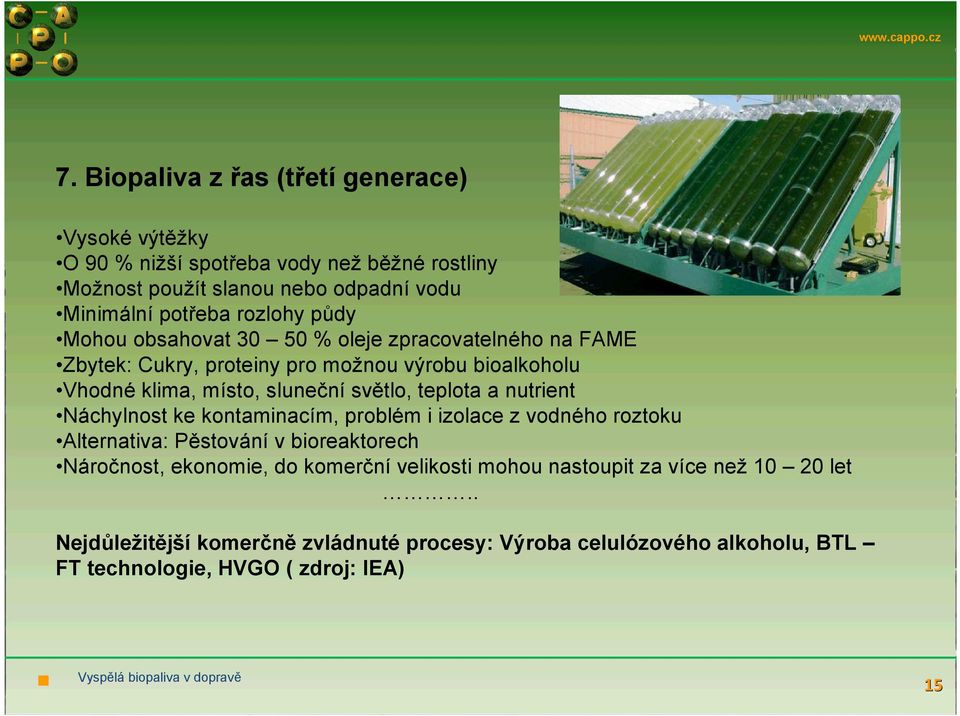 teplota a nutrient Náchylnost ke kontaminacím, problém i izolace z vodného roztoku Alternativa: Pěstování v bioreaktorech Náročnost, ekonomie, do komerční