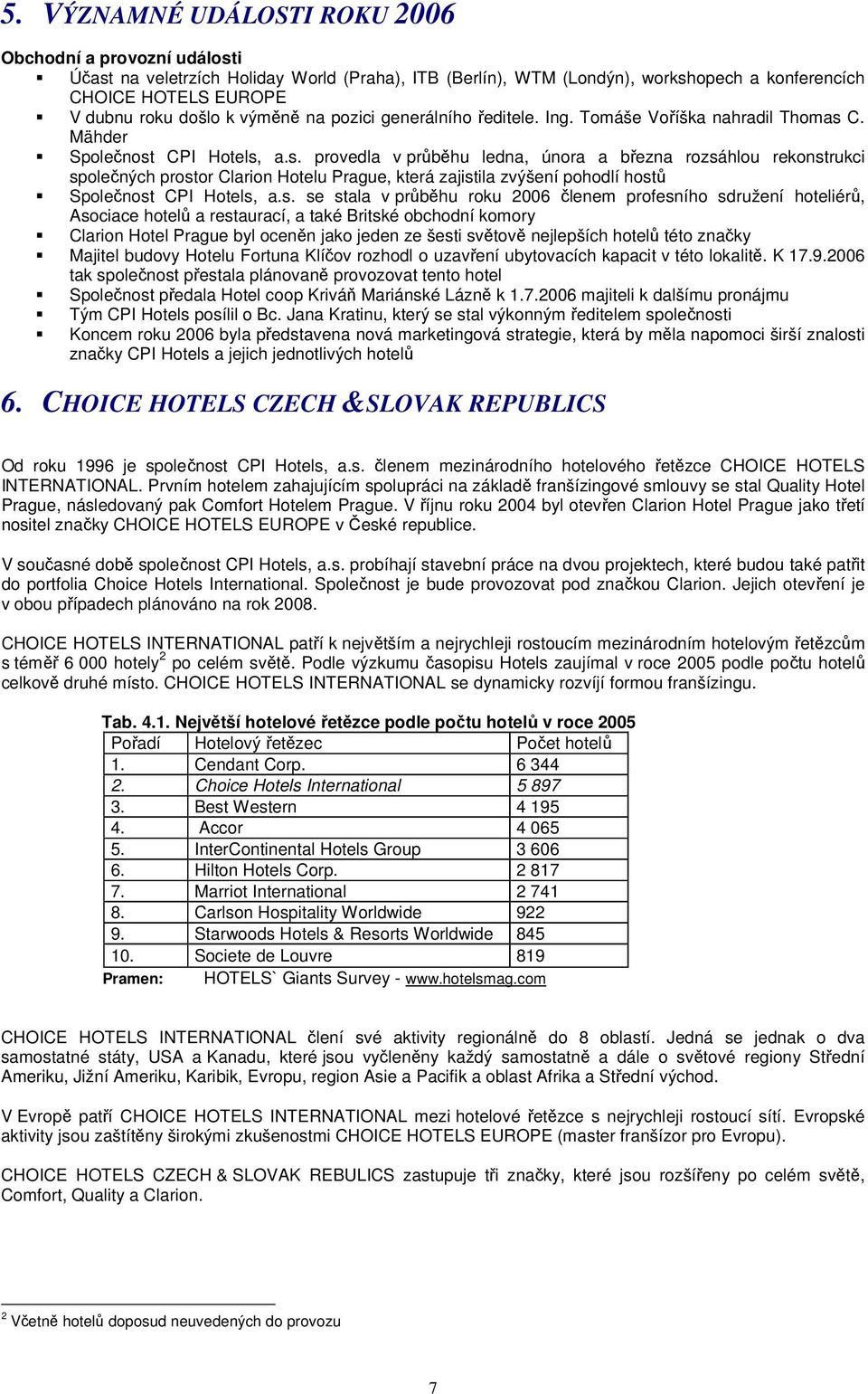 C. Mähder Společnost CPI Hotels, a.s. provedla v průběhu ledna, února a března rozsáhlou rekonstrukci společných prostor Clarion Hotelu Prague, která zajistila zvýšení pohodlí hostů Společnost CPI Hotels, a.