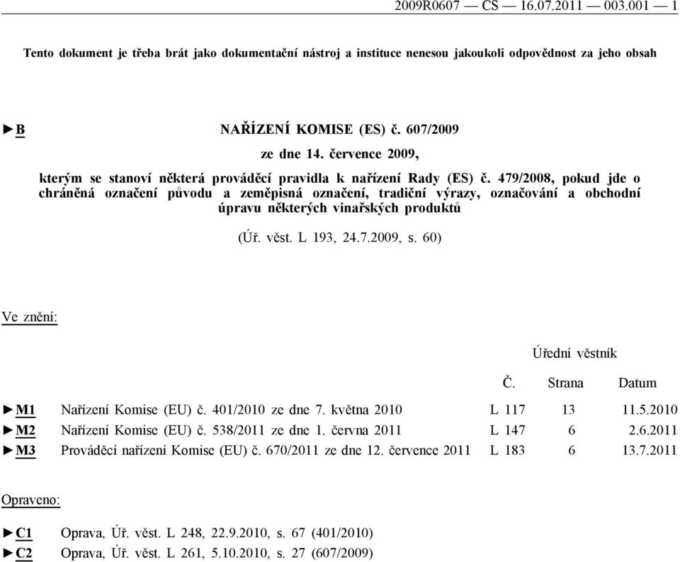 479/2008, pokud jde o chráněná označení původu a zeměpisná označení, tradiční výrazy, označování a obchodní úpravu některých vinařských produktů (Úř. věst. L 193, 24.7.2009, s.